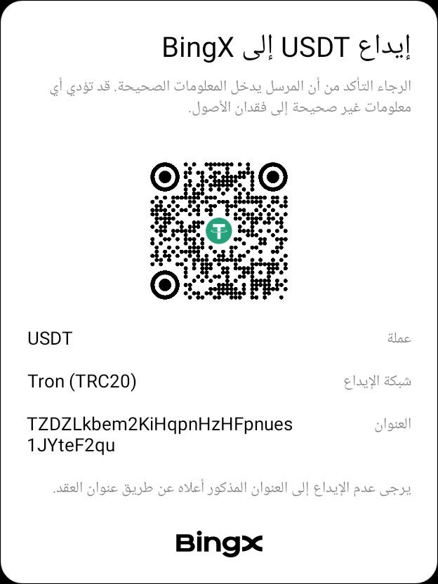 Supplied USDT deposit QR code